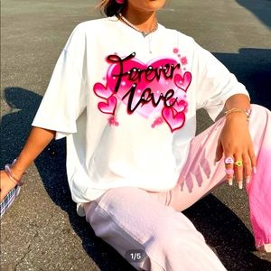 White Y2K SHEIN oversized shirt. Size M. Never been worn.